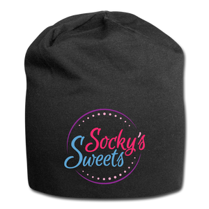 Open image in slideshow, Socky’s Sweets Jersey Beanie - black
